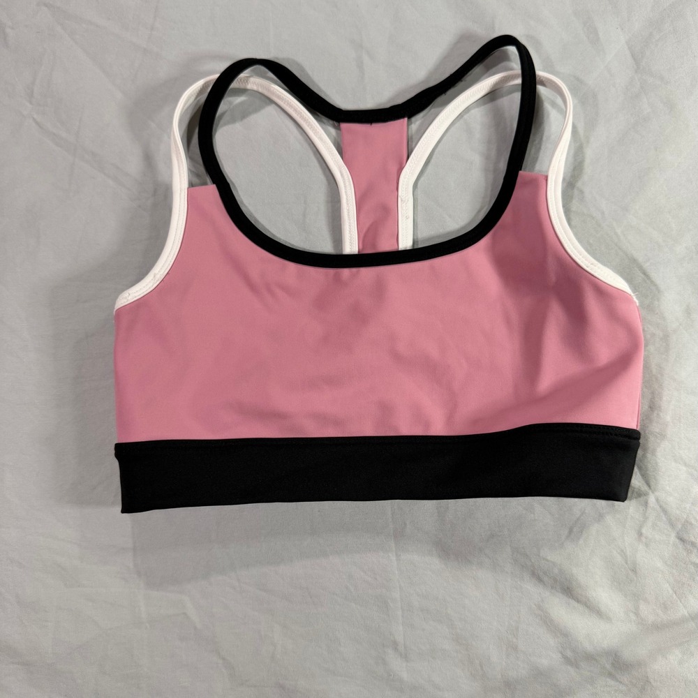 Viella Dance Collection Kids Pink Racerback Sports Bra Size M Colorblock‎ Dance